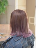 【インナーカラー】ピンクベージュ×バイオレット