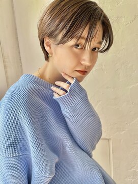 ナック ベース(knack base) グレージュ×前髪なしハンサムくびれショート◎30代40代50代