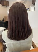蒲郡ヘアカラー/ピンクブラウン/内巻き/透明感カラー/髪質改善