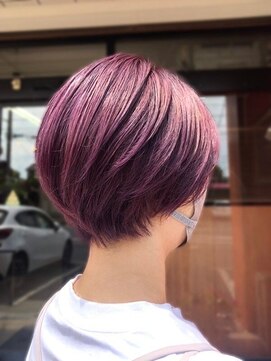 エルベ 千波店(elve) 丸みショート×ブリーチあり×ピンクカラー