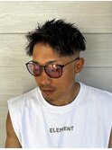カルマパーマ/ベリーショート/ダークアッシュ/ニュアンスパーマ