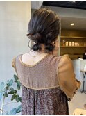 結婚式参列ヘアセットゆるふわお団子アレンジ/今枝
