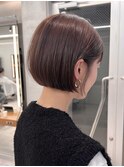 ボブミニボブショートショートボブワイドバングベージュカラー