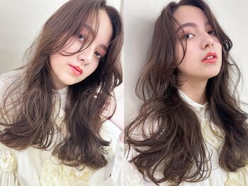 バイオレット 表参道店(Violet)の写真/ロングでも暑苦しく見えないエアリー感が◎韓国女子っぽヘアなら、韓国パーマ×レイヤースタイルに決まり♪