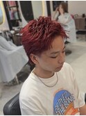 フェザースパイキーショート/ワインレッド/メンズカラー