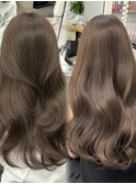アッシュベージュ マロンベージュ 透明感カラー