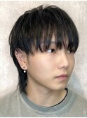 黒髪メンズネオウルフカットレイヤーカット髪質改善渋谷