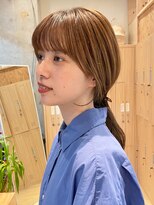 ラフ フロム ガーデン(Laf from GARDEN)&nbsp;ミディアム/レイヤーカット/顔周りカット/ベージュ/透明感カラー