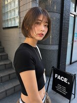 フェイス 石川町 (FACE) 白髪ぼかしハイライト×オリーブベージュボブ