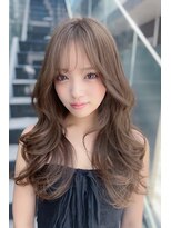 リークフー(Ree cu fuu)&nbsp;韓国風くびれレイヤーカットハッシュカットミルクティーベージュ