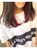 ブリーチ無し/ピンクマットグレージュ×インナーカラー