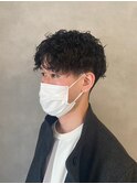 波巻きスパイラルパーマ×ツーブロックマッシュ【新大阪】