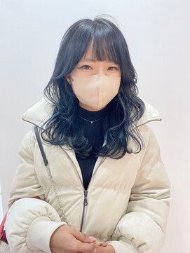 ギグスダブル 栄店(gigs double) ネイビーベージュ/セミロング