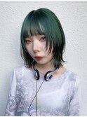 レイヤー／顔まわりカット/グリーン／ミント
