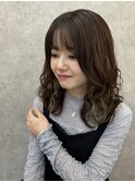 ガーリーパーマ+インナーカラー