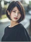 ☆ダークパープルナチュラルショートミルクブラウン髪質改善ボブ
