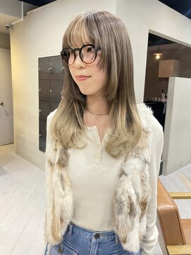 ヘアー アイス ルーチェ(HAIR ICI LUCE) ベージュ グレージュ ブリーチなしダブルカラー/林