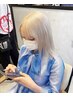 【最高級トリプルカラー】カット+ケアブリーチ2回+全体カラー+システムTR