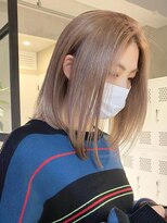 テクネ 天神大名(techne) 天神大名今泉ブリーチダブルカラーミルクティーピンクグレージュ