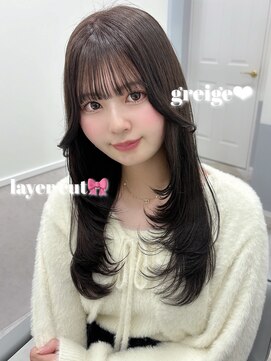 リルミー ミュエナ 大須 矢場町(Lilme myuena) ワンカラーグレージュ レイヤーカット 『ゆい』