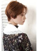 大人可愛いダスティーピンク センター分け前下がりショート池袋