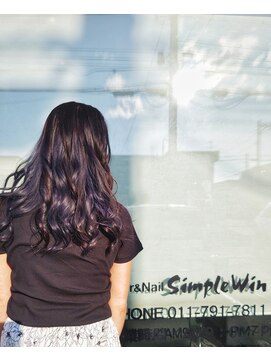 美容室シンプル ウィン(Simple Win) ネイビーインナーカラー