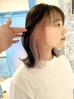 ロンド ストラーダ 心斎橋(Lond strada)&nbsp;韓国前髪顔周りロング×ピンクブラウン[心斎橋/髪質改善]