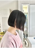 ショートボブ切りっぱなしボブ髪質改善ストレート縮毛矯正