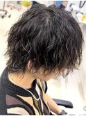 ツイストスパイラルパーマメンズマッシュセンターパート横浜西口