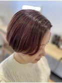 【脱白髪染めカラー】大人ピンクハイライト