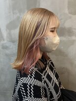 トレヘアー 京都 烏丸(tRe hair) ベージュ × インナーカラー
