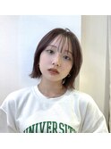 髪質改善　縮毛矯正　顔周り　ブリーチなし　前髪北千住　ボブ