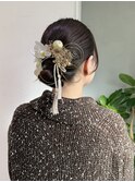 卒業式 成人式 振袖 袴ヘア ヘアアレンジ お団子 タイト 韓国風
