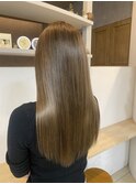 ハイトーングレージュ×髪質改善カラー