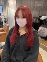 アンククロス 表参道(ANKH CROSS)&nbsp;【ビフォーアフター】カラーエクステ/艶髪レッド
