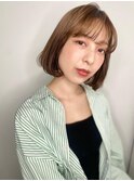シースルーバングパールベージュ内巻きボブp1北浦和20代30代40代