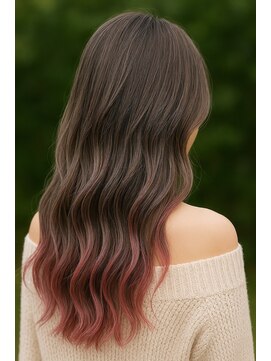 ピンクグラデーションカラー　ダブルカラー