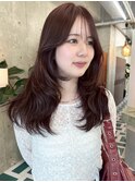 栄カットカラー透明感ナチュラルロング