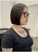 あごラインぱっつんボブ