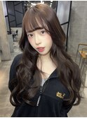 ココアブラウン/くびれ巻き/ワンホン/ロングレイヤー/池袋美容院