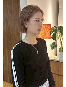 ベンティ(venti) 【VENTI 子安】切りっぱなしボブ×ピンクミルクティーベージュ