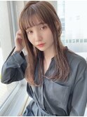 チョコレートブラウン ストレート 前髪カット 透明感カラー