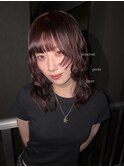 ワンカールパーマ＊ワインレッド