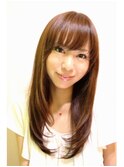 大人綺麗なシャギーシースルーバング