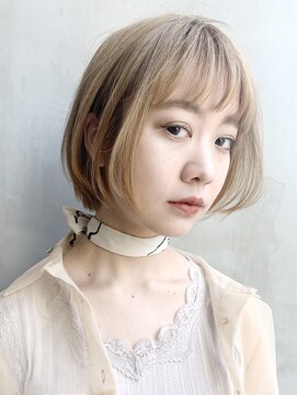 アルバム 銀座(ALBUM GINZA) ナチュラルボブ_外ハネボブアッシュブラウンネオウルフ_7069