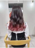 赤髪グラデーションカラー/デザインカラー/イメチェンカラー