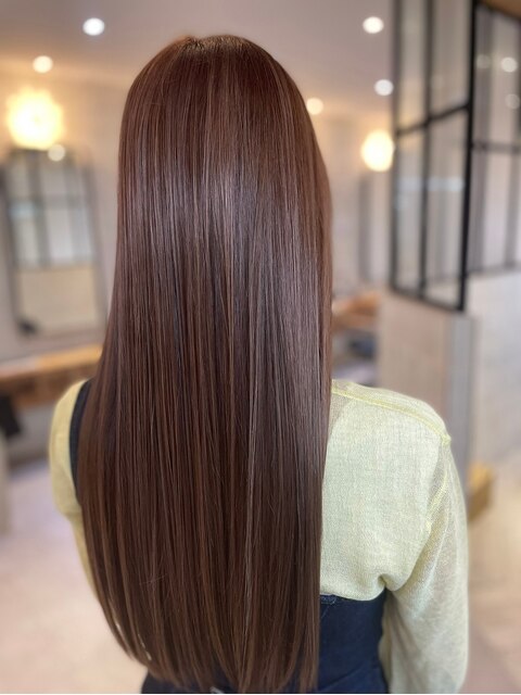 透明感カラーナチュラルハイライトロングヘアー岡山倉敷