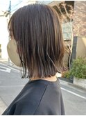 大人可愛い20代30代40代レイヤー切りっぱなしボブミディアム