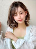 ★レイヤーカットミニウルフデジタルパーマチェリーブラウン