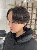 センターパートウルフ×ニュアンスパーマ